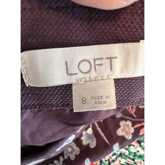 Loft Floral Embroidered Boho Lined Mini Skirt Women's Size 8 Purple - Picture 5 of 11